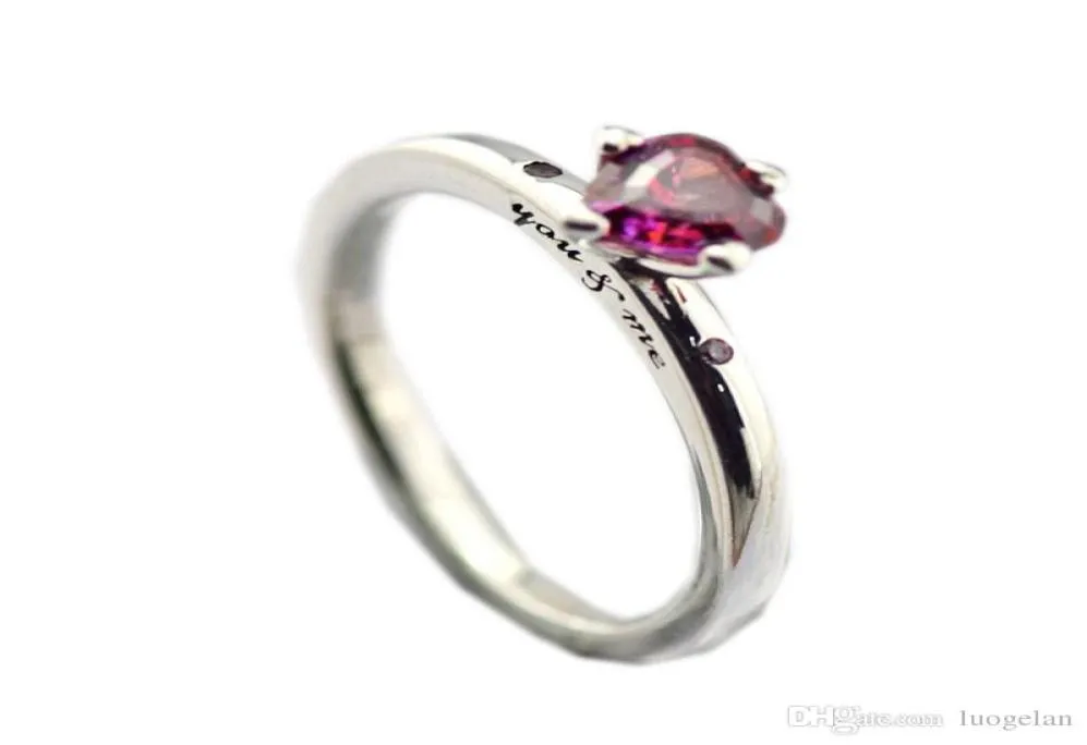 Authentieke 925 sterling zilveren ring You Me Ring, veelkleurige ring voor dames Originele mode-charms Europese stijl sieraden4381867