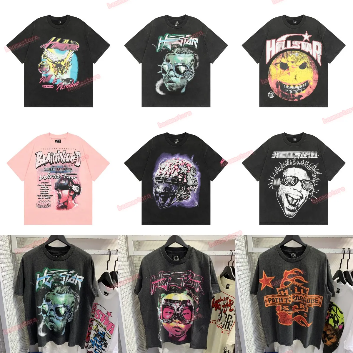 Hellstar camisetas masculinas de alta qualidade mulheres camiseta designer camisas para homens roupas de verão moda casais algodão tee casual mulheres manga curta camisetas brancas tshirt