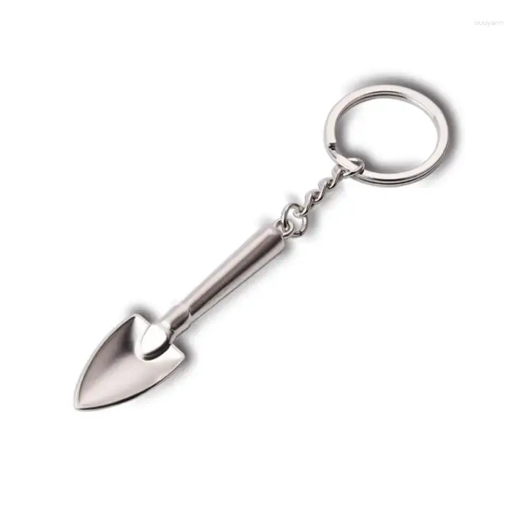 Party Favor 500st Mini Shovel Keychains Metal Spade Keyrings Key Chains KeyFob 3D Tool Trinka Tools SN4131