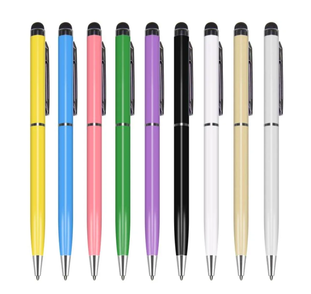 Högkvalitativ 2 i 1 Ball Point Stylus Touch Pen för iPad Itouch iPhone 6 5 för mobiltelefon Mobil surfplatta PC 500pcslot1420465