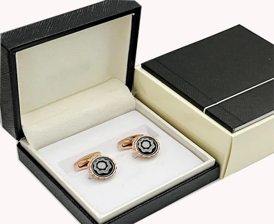 Luksusowe spinki do mankietów Wysokiej jakości mankiety dla mężczyzn Klasyczne zwycięstwo w stylu litera biżuteria srebrna czarna rosgold8504416