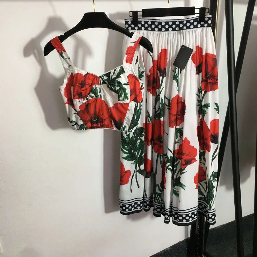 Damespakken Blazers Zomerset Modieuze elegante bh-bandtop + schattige bloemenprint hoge taille rok