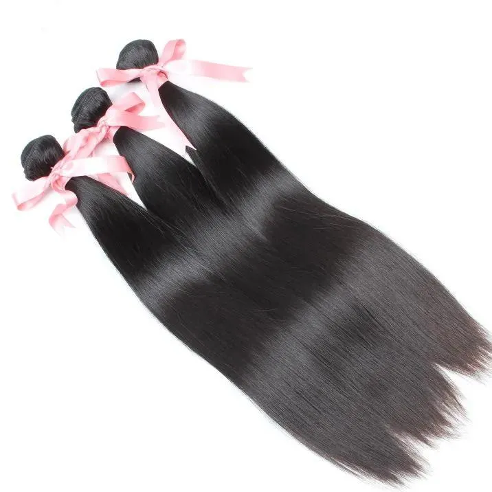 Weaves greatremy dyeable cambodian virgin hair unprocessed natural color silky straight double weft human hair weave 10 28 factory outlet