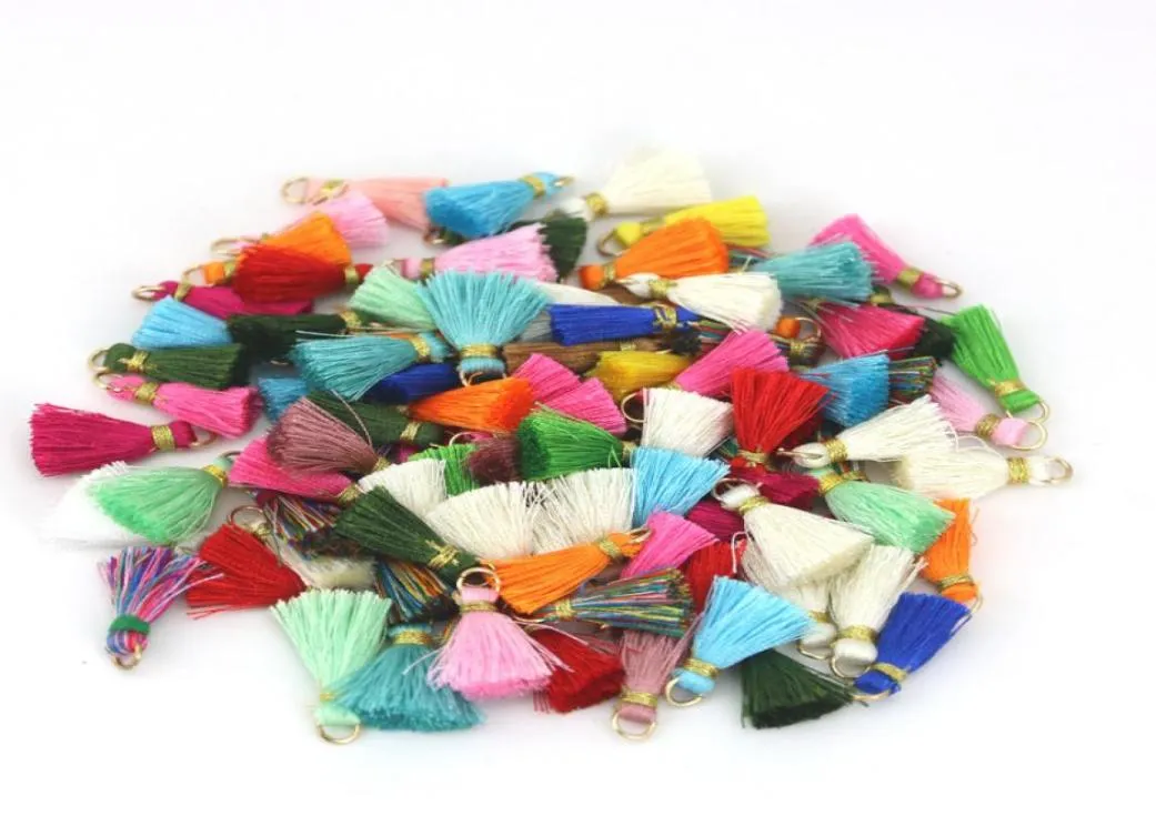 100 PICEESPACK SAMLL TASSEL VINTAGE REATHER FOR PURL MACRAME DIY JEWELRY KEYCHAIN携帯電話ストラップペンダントゴールドハット4619126