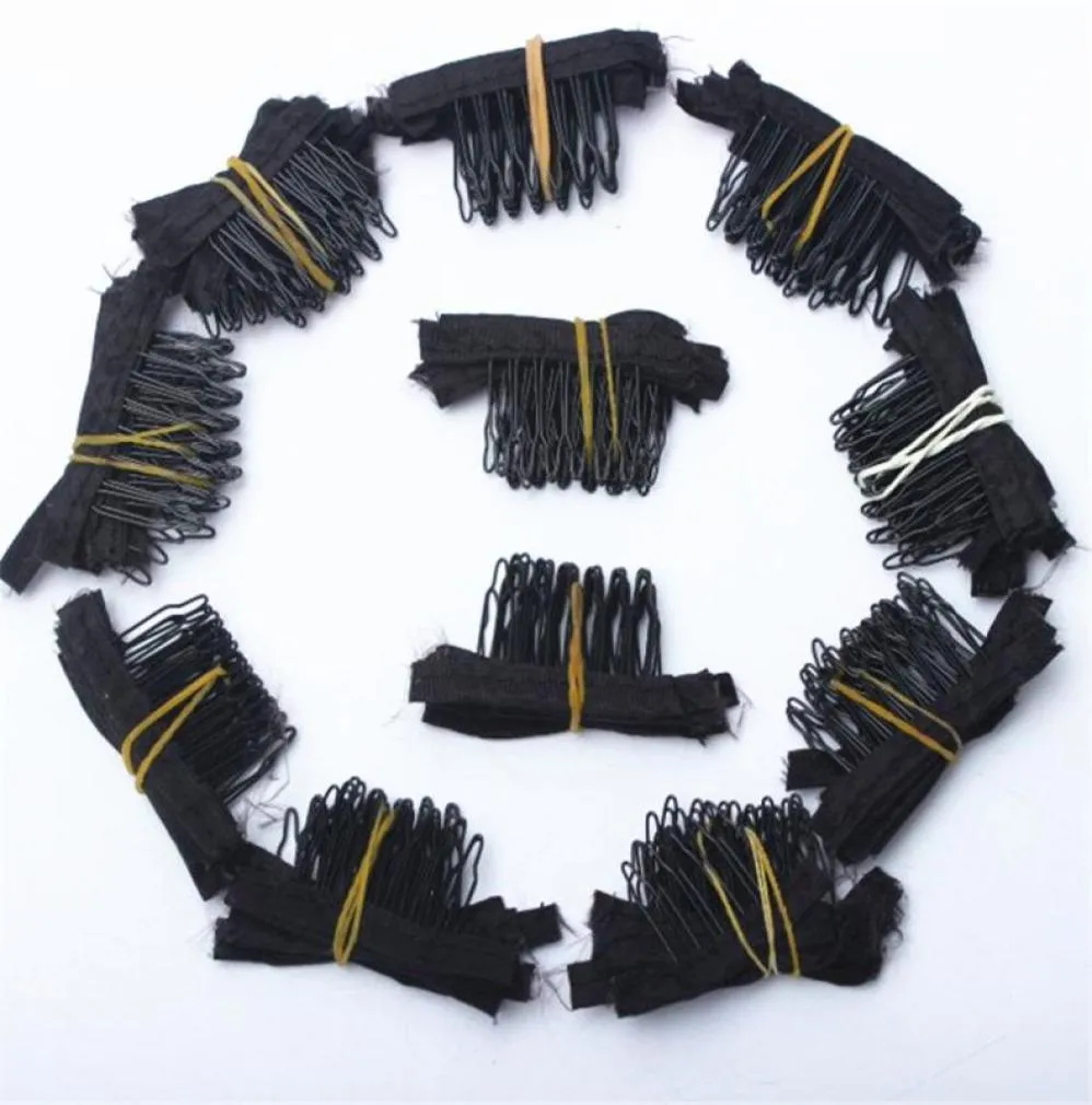 50 pezzi pettini per parrucca di colore nero clip e pettini per parrucca con 5 denti per cuffia per parrucca e parrucche per realizzare pettini strumenti per estensioni dei capelli9806571