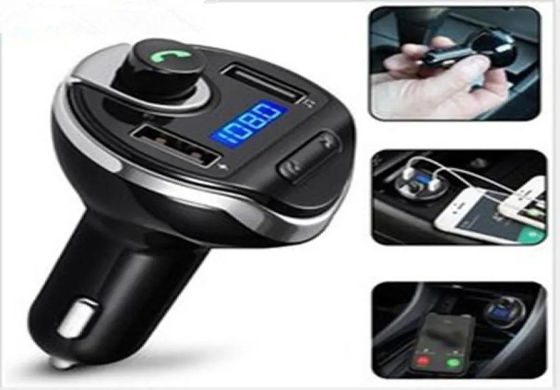 T20 Bluetooth Kit de voiture mains ensemble transmetteur FM lecteur de musique MP3 5 V 34A chargeur USB Support Micro SD U disque avec emballage 4485644