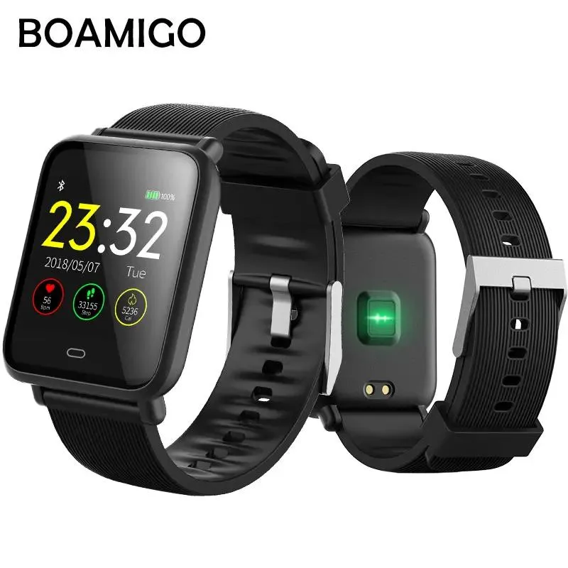 Watches Boamigo9 Smart Watch Call Information påminnelse kalorium pedomometer se iOS Android telefon Bluetooth Connection Sports Smart Watch