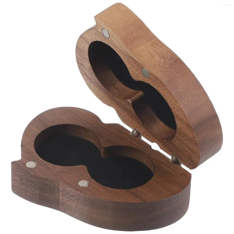 Jewelry Pouches Storage Box Wood Rings Case Double Heart Wedding Wooden Boxes For Gift Shape