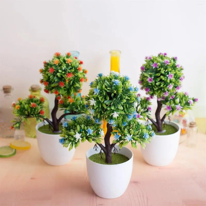 Decorative Flowers Artificial Plants Bonsai Simulated Tree Potted Fake Table Ornaments Fashion And Simple Furnishings