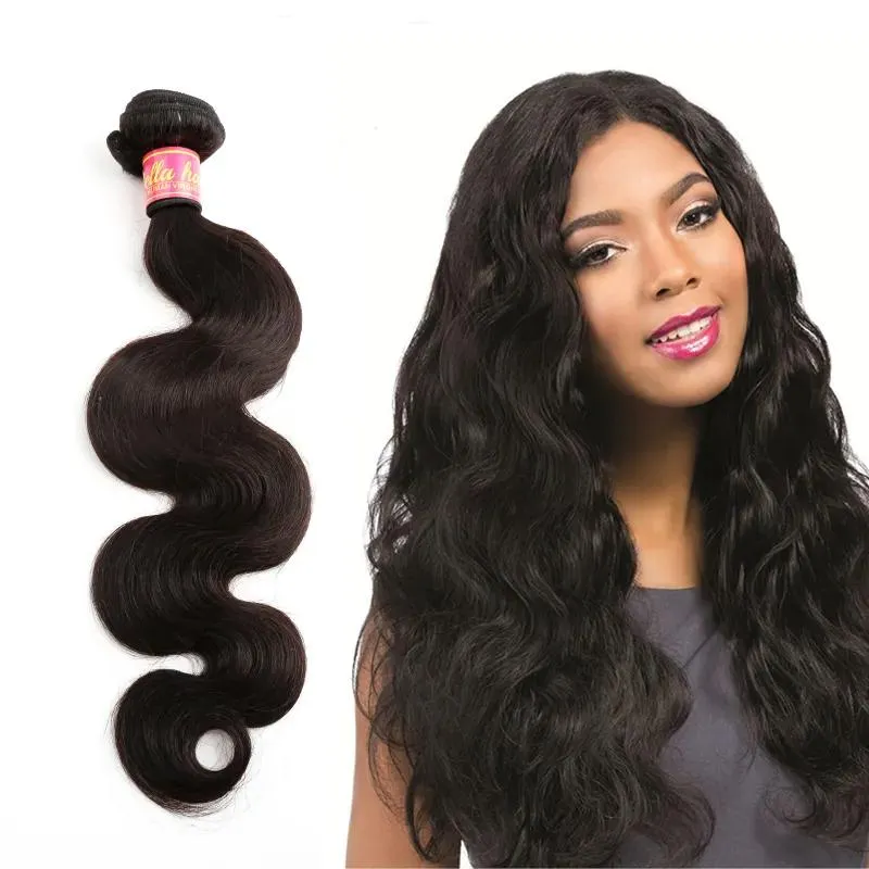 Wefts Brazilian Hair Extensions High Quality Dyeable 1 bundle Body Wave Wavy Bundles Double Weft Human Hair Weaves