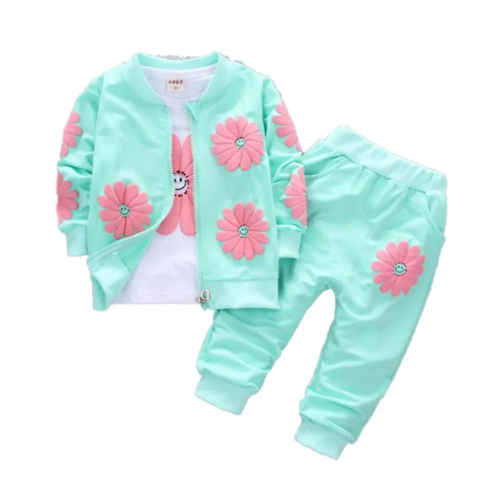 3 pezzi Set di abbigliamento per bambini per bambini per ragazza Autunno in cotone Moda per ragazze Set abiti per bambini Set sportivi sportivi2940049