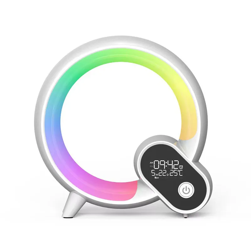 Lampada Da Scrivania Intelligente G Shape: 2024 Lampada Da Tavolo A LED Dimmerabile Con Orologio Digale, Ricarica Wireless E Altoparlante Da 26,09 € | DHgate