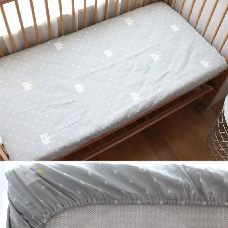 Baby Cot Fitted Bed Sheet For born Cotton Crib Children Mattress Cover Protector 120x70cm Allow Custom Make 240103