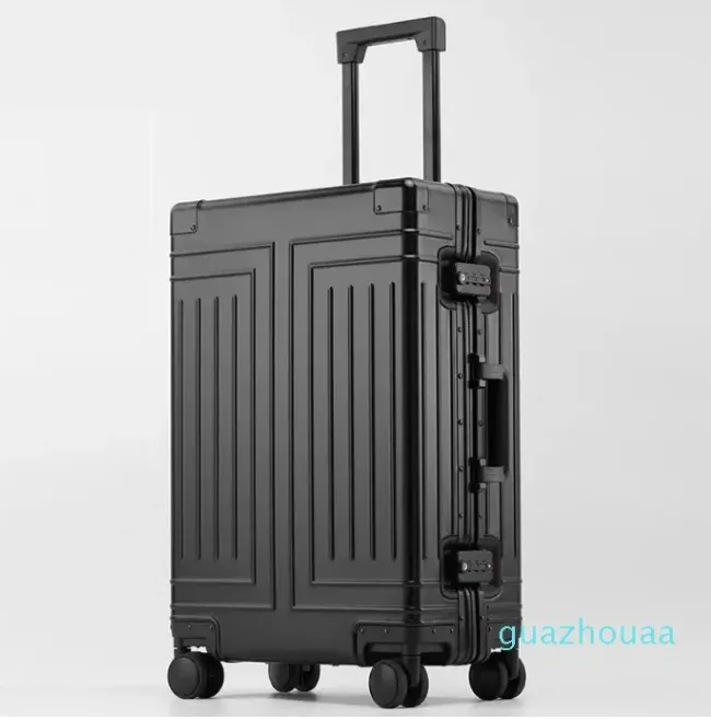 Suitcases High-grade Aluminum-magnesium Rolling Luggage For Boarding Spinner Travel Suitcase With Wheels