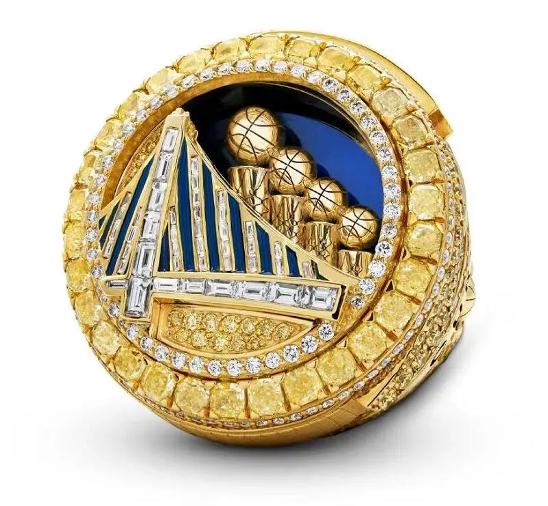 Ringar 2022 Curry Basketball Warriors Team Championship Ring With Tood Display Box Souvenir Men Fan Present smycken
