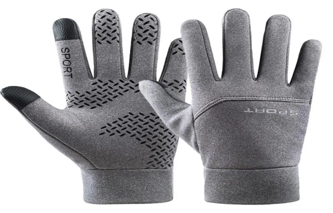 Cinq doigts gants hiver chaud écran tactile coupe-vent imperméable à l'eau froide cyclisme en plein air doigt complet anti-dérapant sports5351942