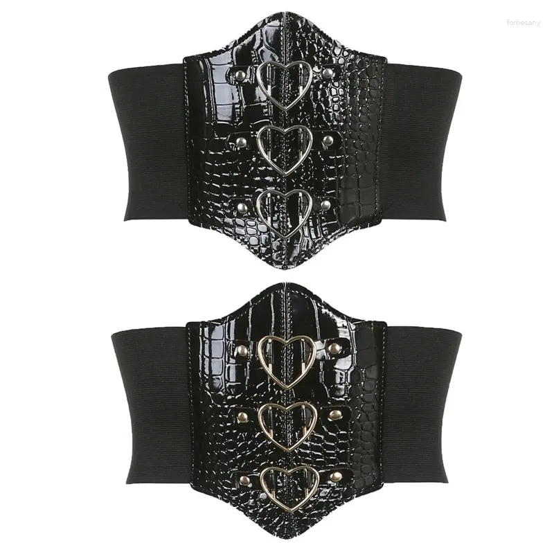 Belts Sexy Women Top Corset With Alloy Heart Buckle Woman Black Lift Up Masquerade Party Waist Seal Slimming Wrap