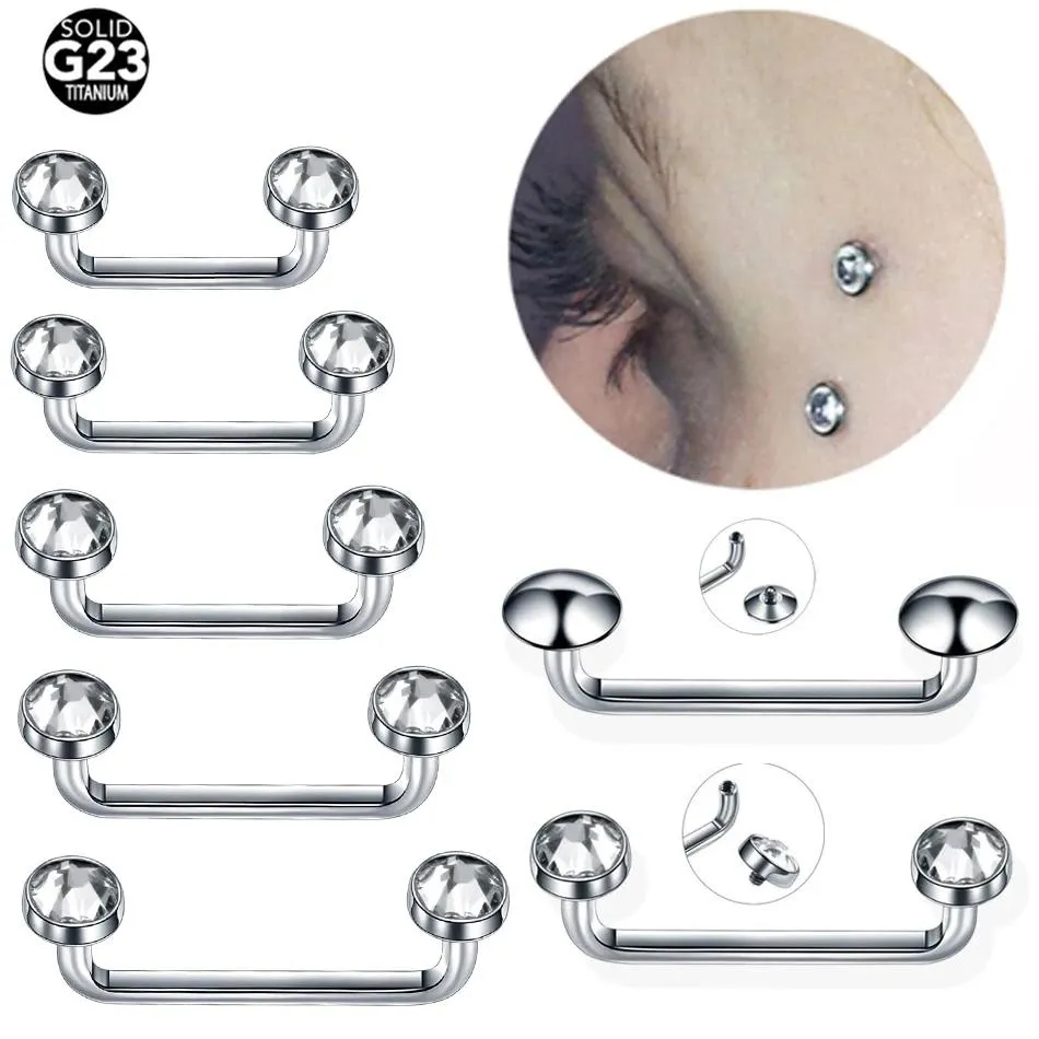 Sets 10pcs/lot Titanium Cz Surface Barbell Micro Dermal Piercings Crystal Hidein Skin Diver Micro Dermal Anchor Piercing Sex Jewelry