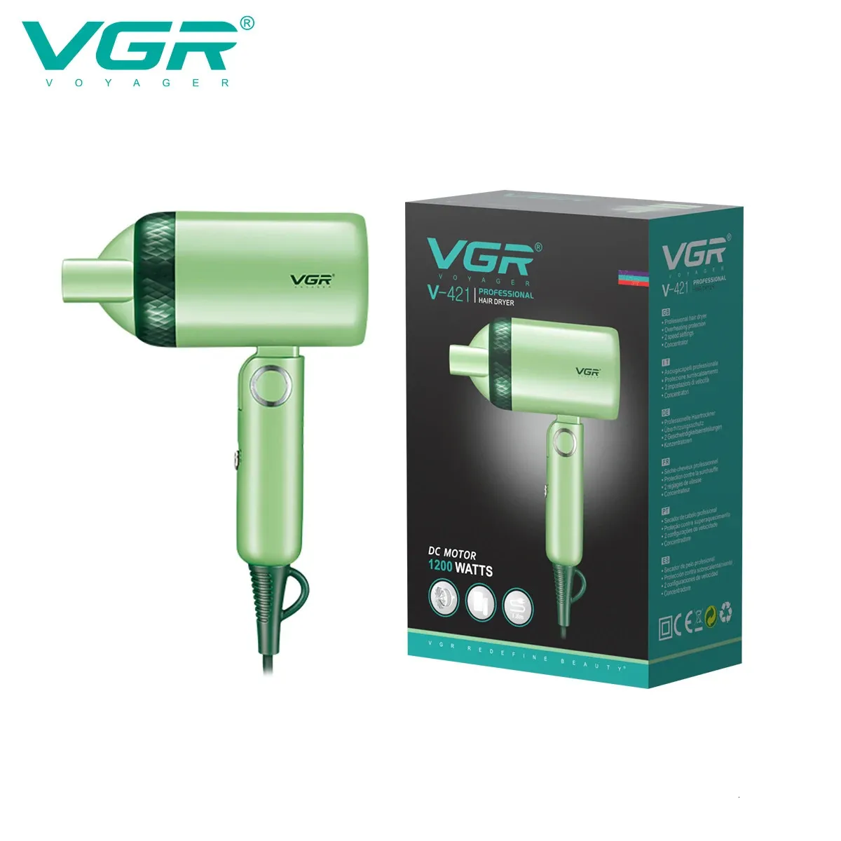 VGR hårtork professionell torktumlare vikbar hårtorkmaskin Överhettande skydd Hårsalong för hushållsbruk mini V-421 240102