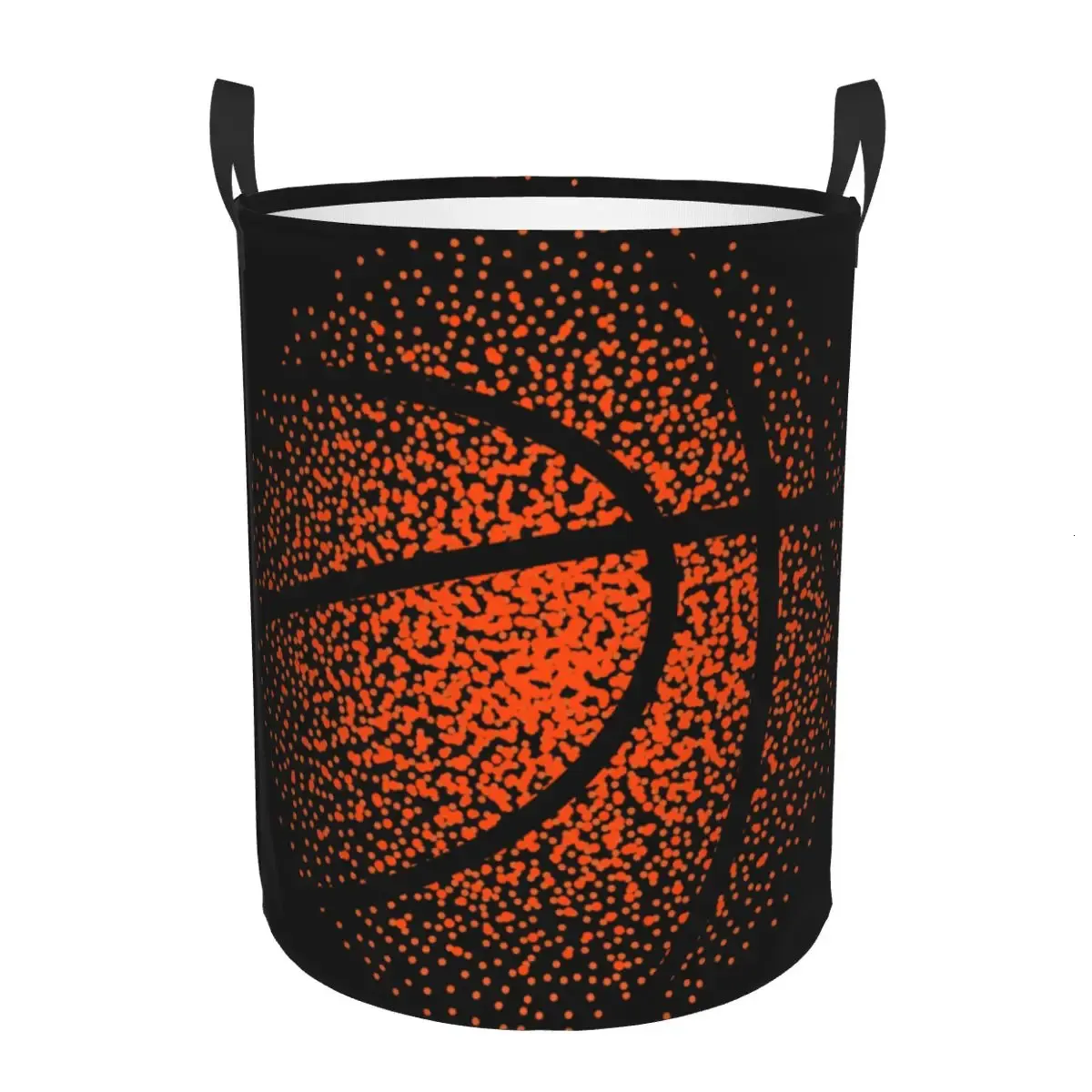 Opvouwbare Wasmand Basketbal Stippen Ronde Opbergbak Grote Wasmand Opvouwbare Kleding Speelgoed Emmer Organizer 240103
