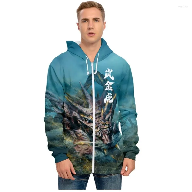 Felpe con cappuccio da uomo Wild Hearts Gioco Cosplay Felpa grafica stampata Casual Swearshirt Streetwear Zipper