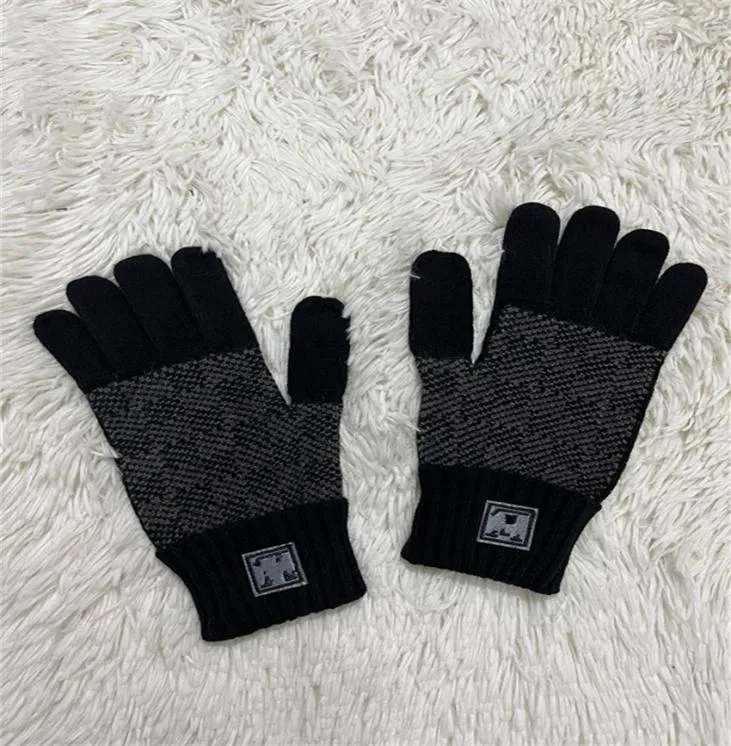 Gants chauds tricotés à cinq doigts pour hommes et femmes, pour Couples d'étudiants, garde au chaud, mitaines à doigts complets, doux et uniformes, nouvelle collection hiver 8633369