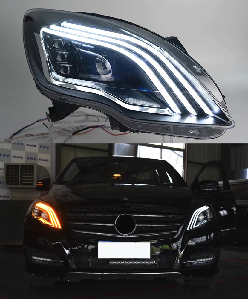 Samochód do pracy w dniu dla Benz R klasy W251 LED Turn Signal Head Light 2010-2017 Obiektyw projektora wysokiej wiązki