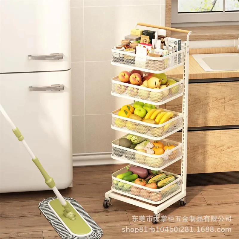 Kitchen Storage Aoliviya Official Floor Rack Vegetable And Fruit Movable Multi-Layer Trolley Household Ve