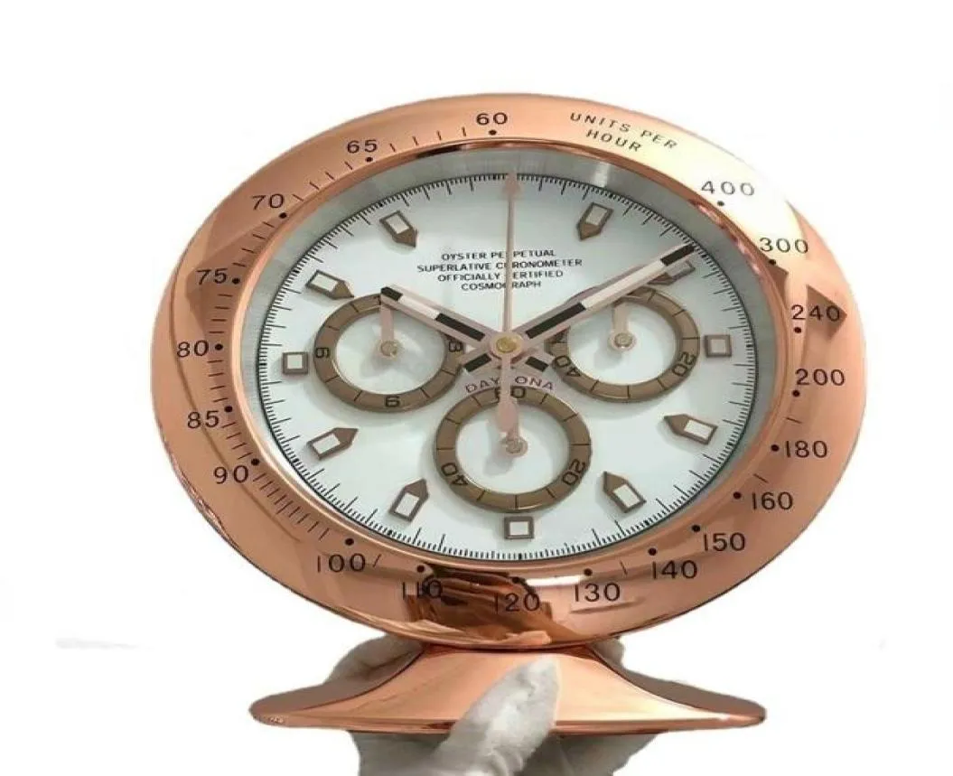 Horloges murales Horloge de table en forme de montre en métal avec des caractéristiques lumineuses Art de mécanisme silencieux sur le logo7764741