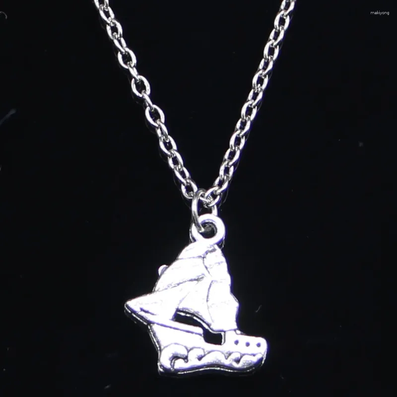 Chains 20pcs Fashion Necklace 20x18mm Double Sided Ship Boat Pendants Short Long Women Men Colar Gift Jewelry Choker