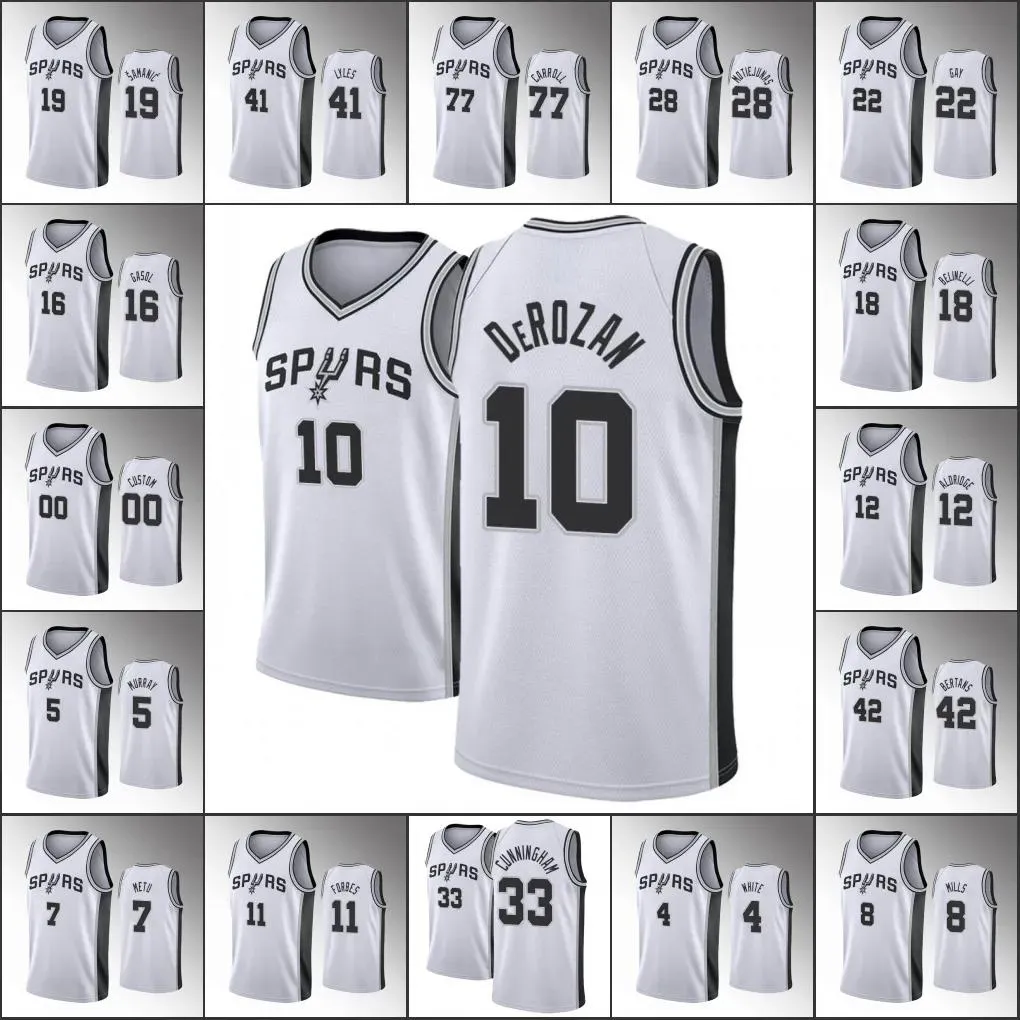 Bär San Antonio''Spurs''men Demar DeRozan Lamarcus Aldridge Patty Mills Association White Custom Jersey