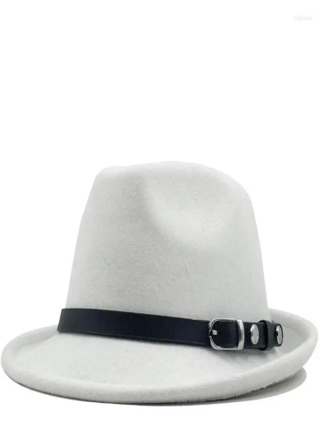 Breda brimhattar män039s vinter höst vit feminino filt fedora hatt för gentleman ull bowler homburg jazz storlek 5658 cm scot224981353