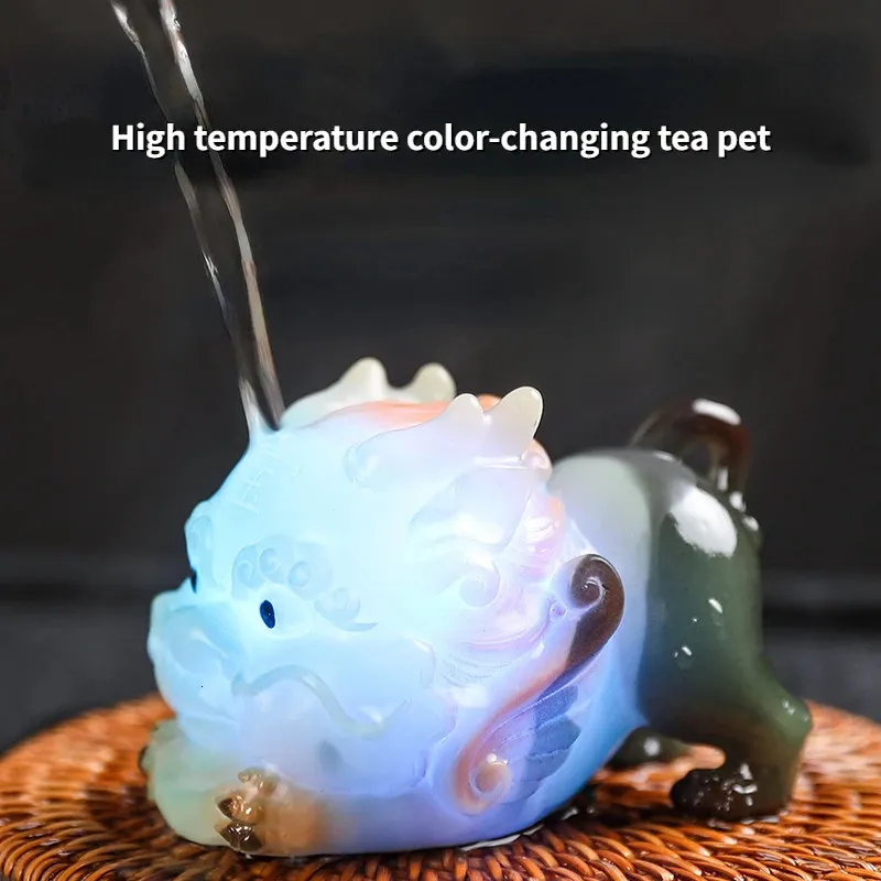 Hög temperatur Luminescerande färgförändring Hartset Tea Pet Home Interior /Office /TeaHouse Desktop Decoration Tea Set Accessories 240103