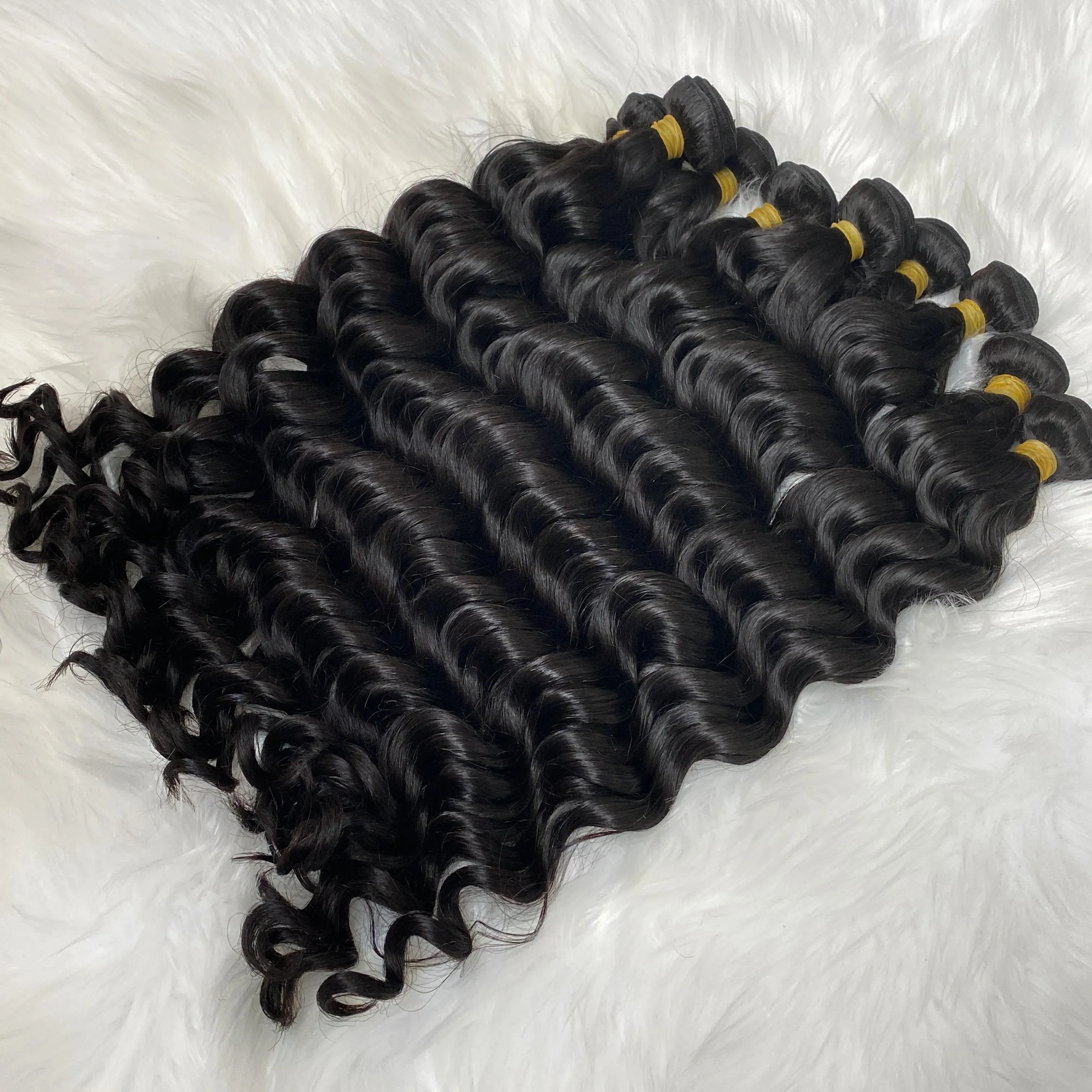 Trames Glamour Meilleure vente Double trame Extensions de cheveux malaisiens 100% trame de cheveux humains péruvien indien cheveux brésiliens tisse 4 Bundle