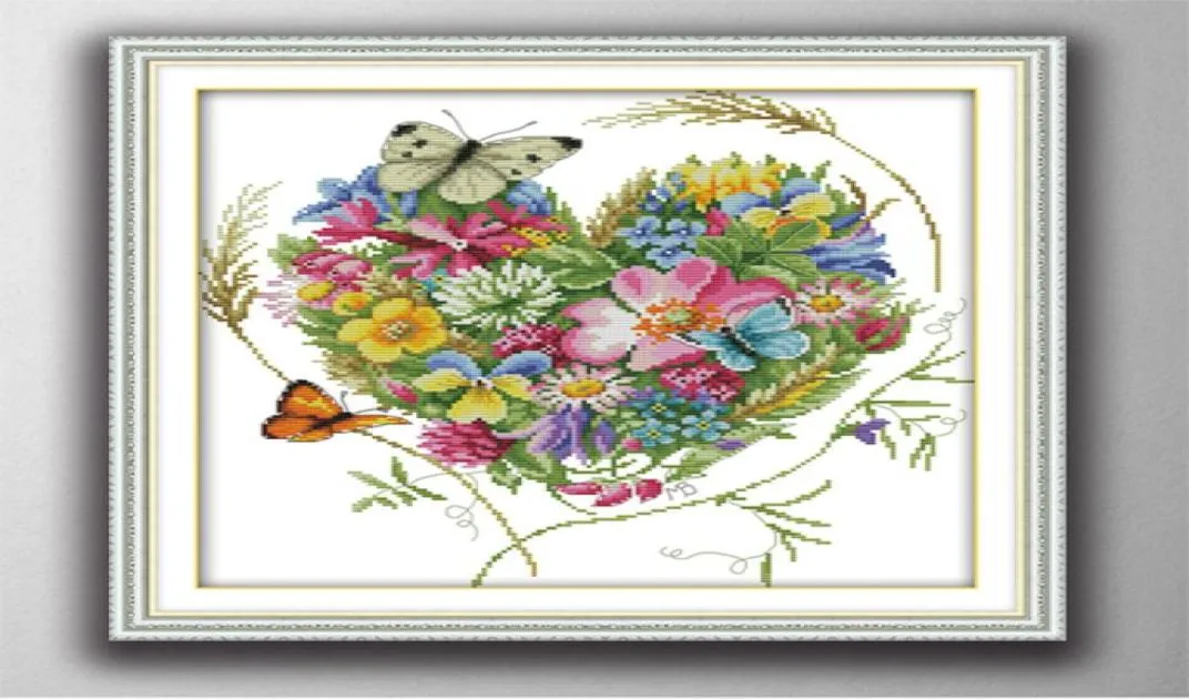Papillons aiment les fleurs, outils artisanaux de point de croix faits à la main, ensembles de broderie, impression comptée sur toile DMC 14CT 11CT5875168
