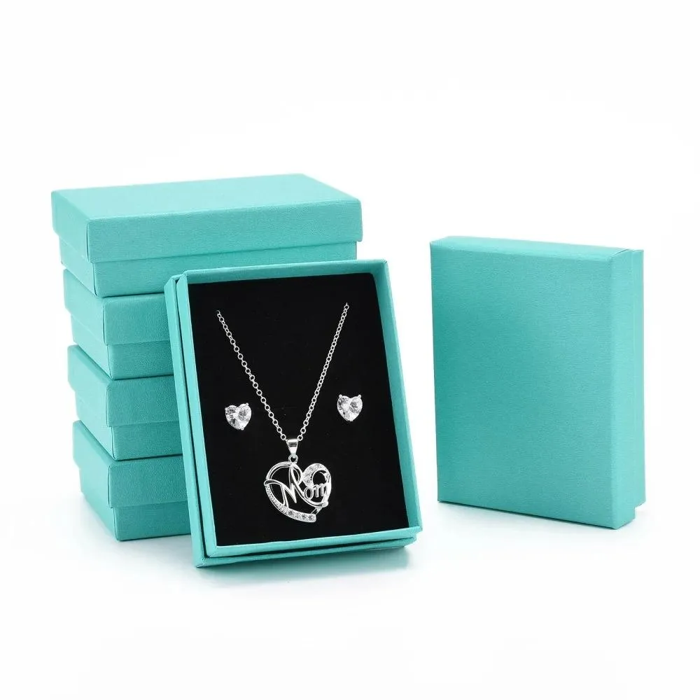 Armband 18 ~ 24 st papper kartong smycken gåvor lådan för halsband armband ringar smycken förpackningsdisplaybox rektangel/fyrkant