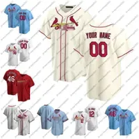 Custom Men 28 Nolan Arenado Jersey 46 Paul Goldschmidt Jersey 4 Yadier Molina 1 Ozzie Smith 25 Dexter Fowle 100% Stitched