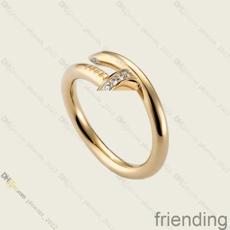 Designer-Ring für Damen, Nagelring, Diamantring, Designer-Schmuck, Titanstahl, vergoldet, nie verblassend, antiallergisch, Goldring; Store/21786687 ZMZG 7DQQ