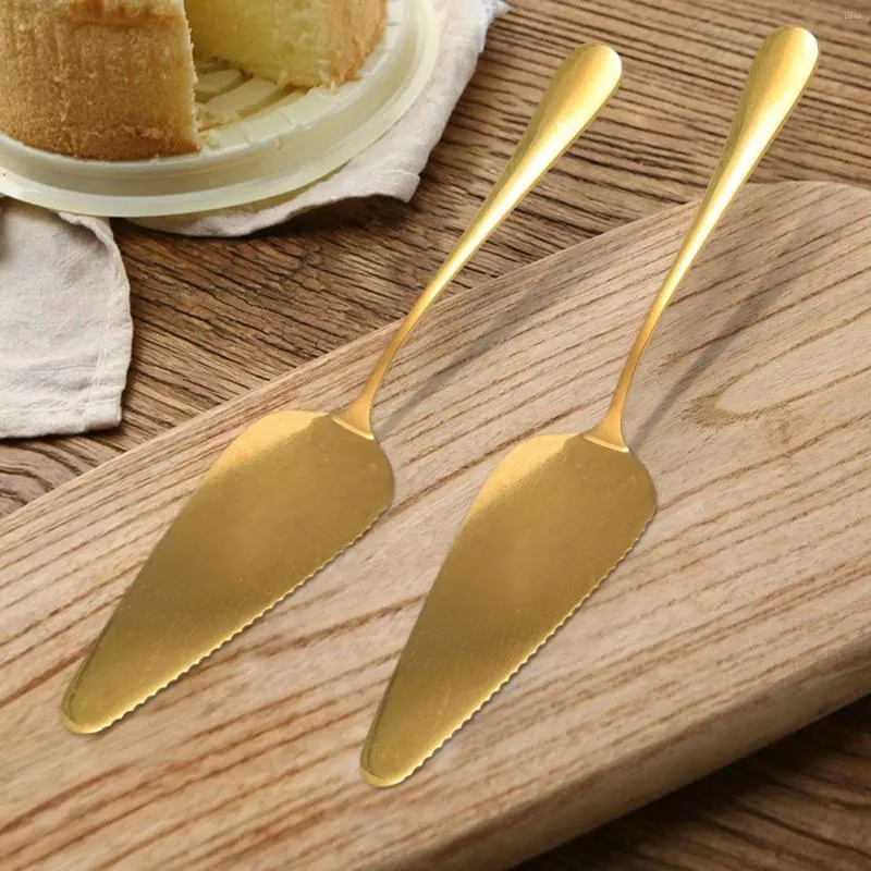 ベーキング型ゴールデンケーキパイサーバーウェディングナイフと2つのピースをセット
