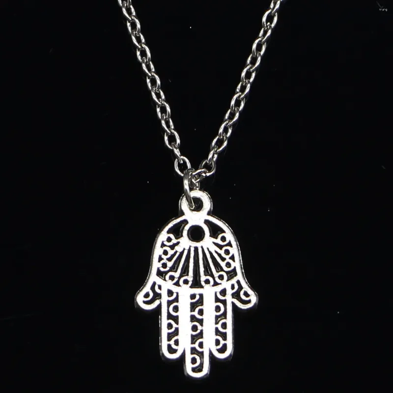 Kedjor 20st modehalsband 24x15mm hamsa handskydd palm hängen kort långa kvinnor män colar gåva smycken choker