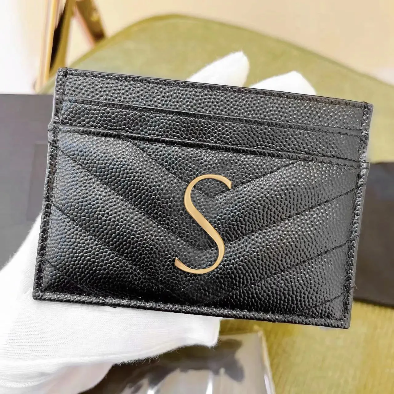 Titulares caviar titulares de cartão chave carteiras mulheres bolsas luxurys designer slot para cartão de crédito papel dinheiro cartão de visita homens organizador de couro coi