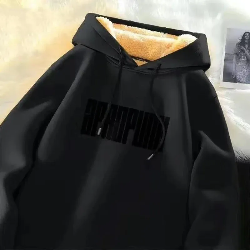 Hommes pull à capuche sweat automne hiver luxe t-shirt haute qualité lettre imprimée Sherpa Couple Harajuku vêtements 240103