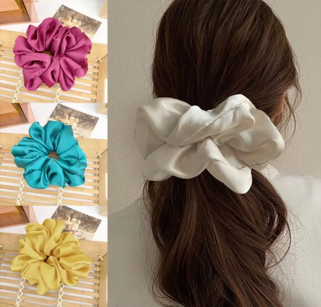 حرير كبير scrunchie عداد الرأس ملحقات الشعر hairband for women head bands serre tete fashion aristrand tiara ponytail holder 10pc3378518