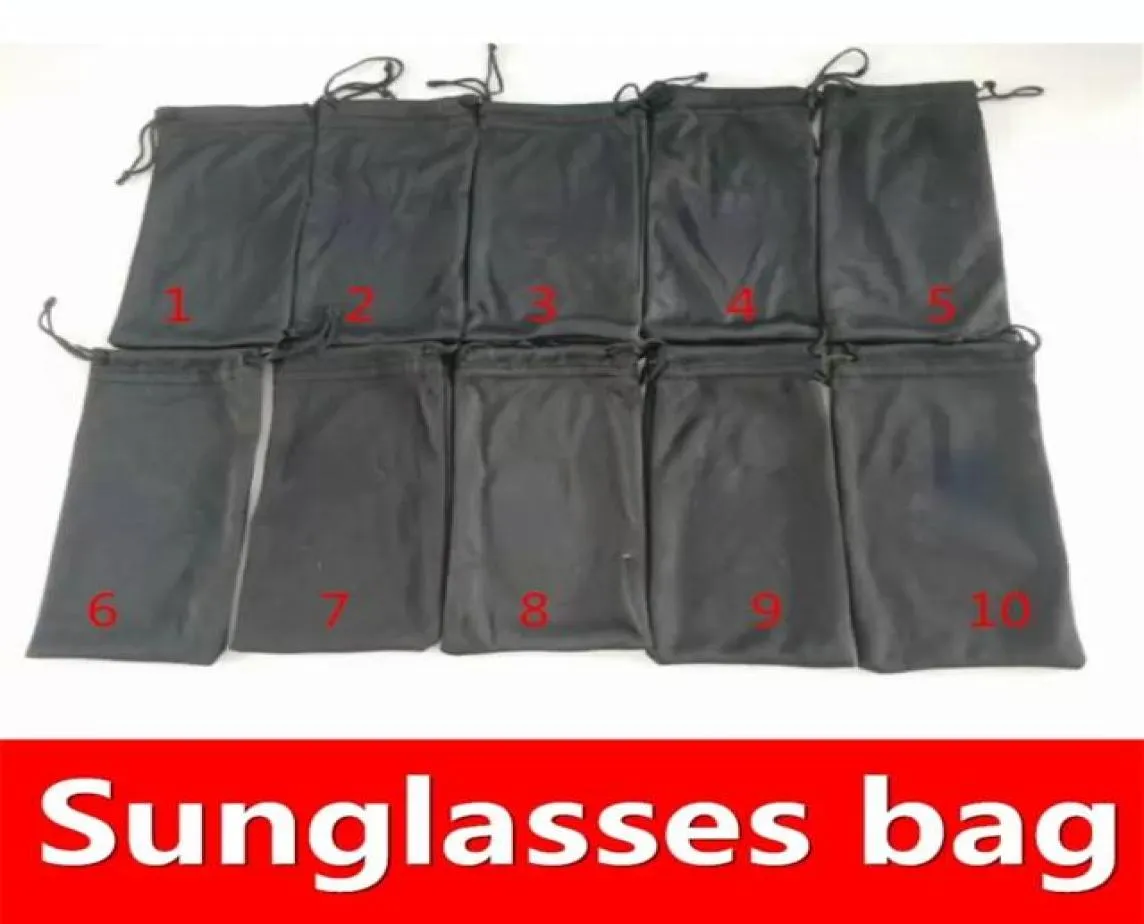Svarta väskor solglasögon väskor varumärke solglasögon tillbehör 10 stilar alternativ lyxdräkt för normal storlek moq20pcs1371889
