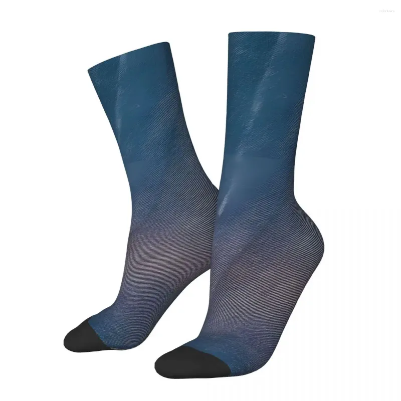 Chaussettes pour hommes chaussettes folles drôles pour hommes j'aime Bluejeans Denim Texture Hip Hop Harajuku qualité garçons équipage Compression