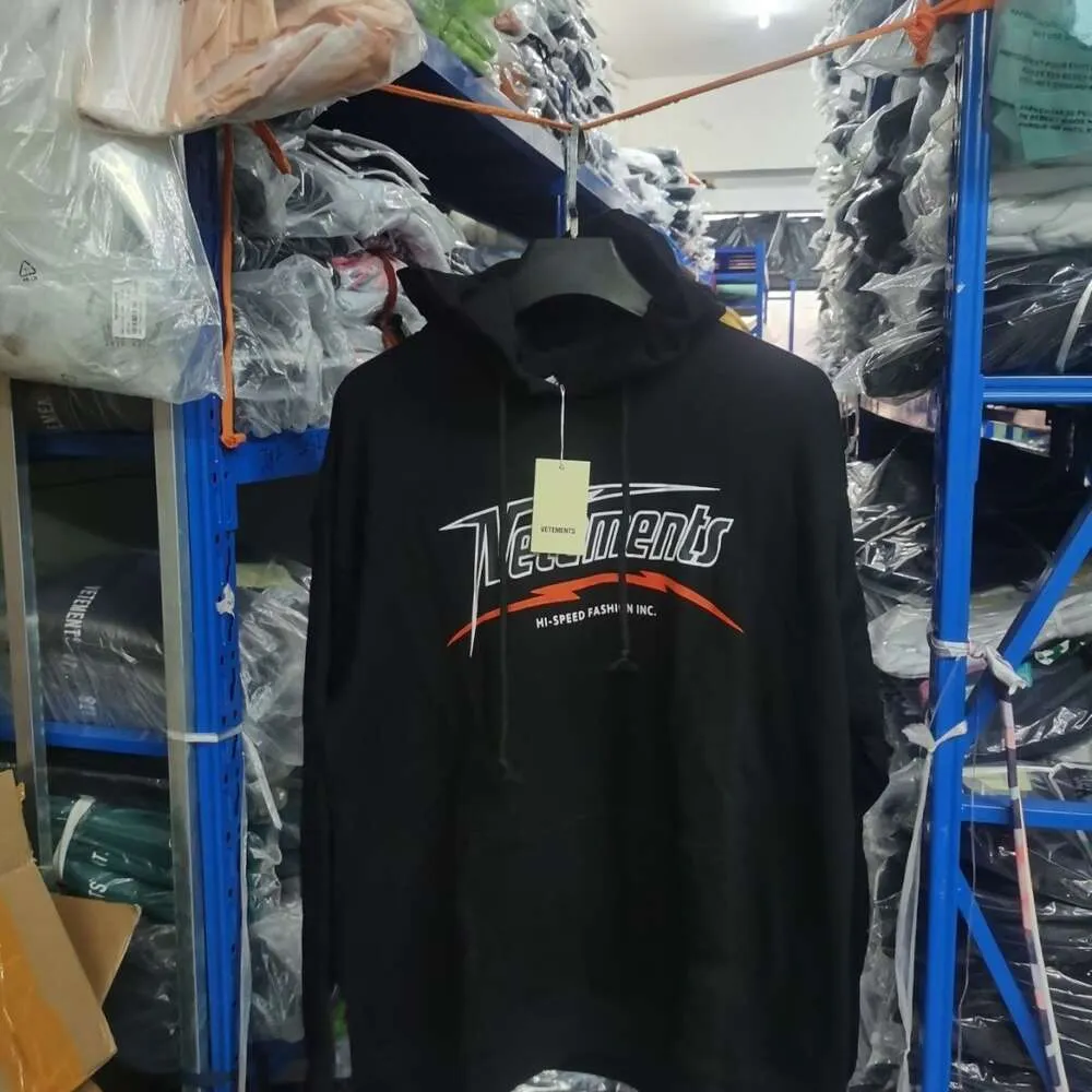 Sweats à capuche pour hommes Designer Lettre imprimée VTM Loose Loop Black Orange Sweat à capuche pour hommes et femmes