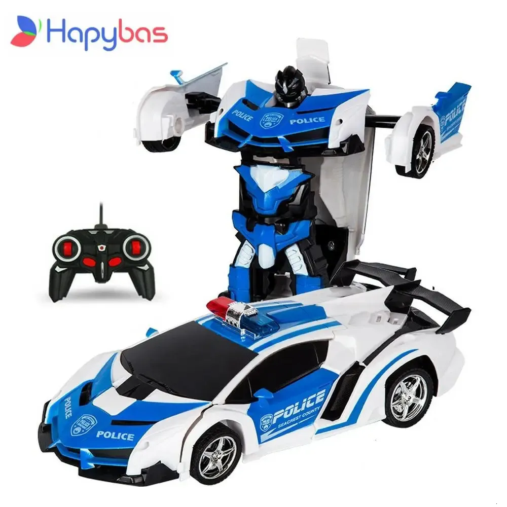 RC Car Transformation Robots Sports Vehicle Model Drift Car Toys Cool Deformation Car Kids Toys Gifts for Boys 240102