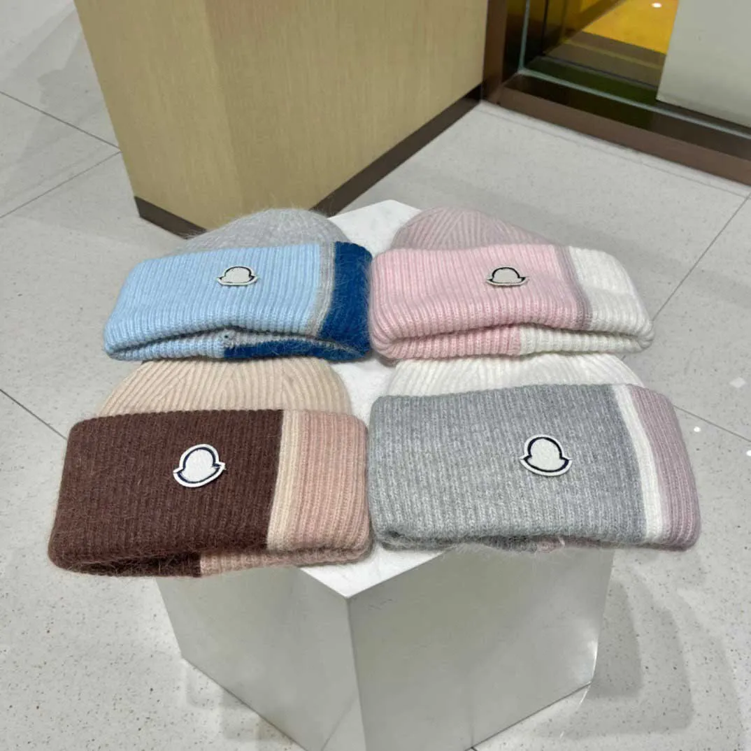 Gorro de invierno de lujo para hombre y mujer, sombrero con letras de Cachemira, diseño de moda francesa, gorros de punto, gorro de lana, gorros de calavera