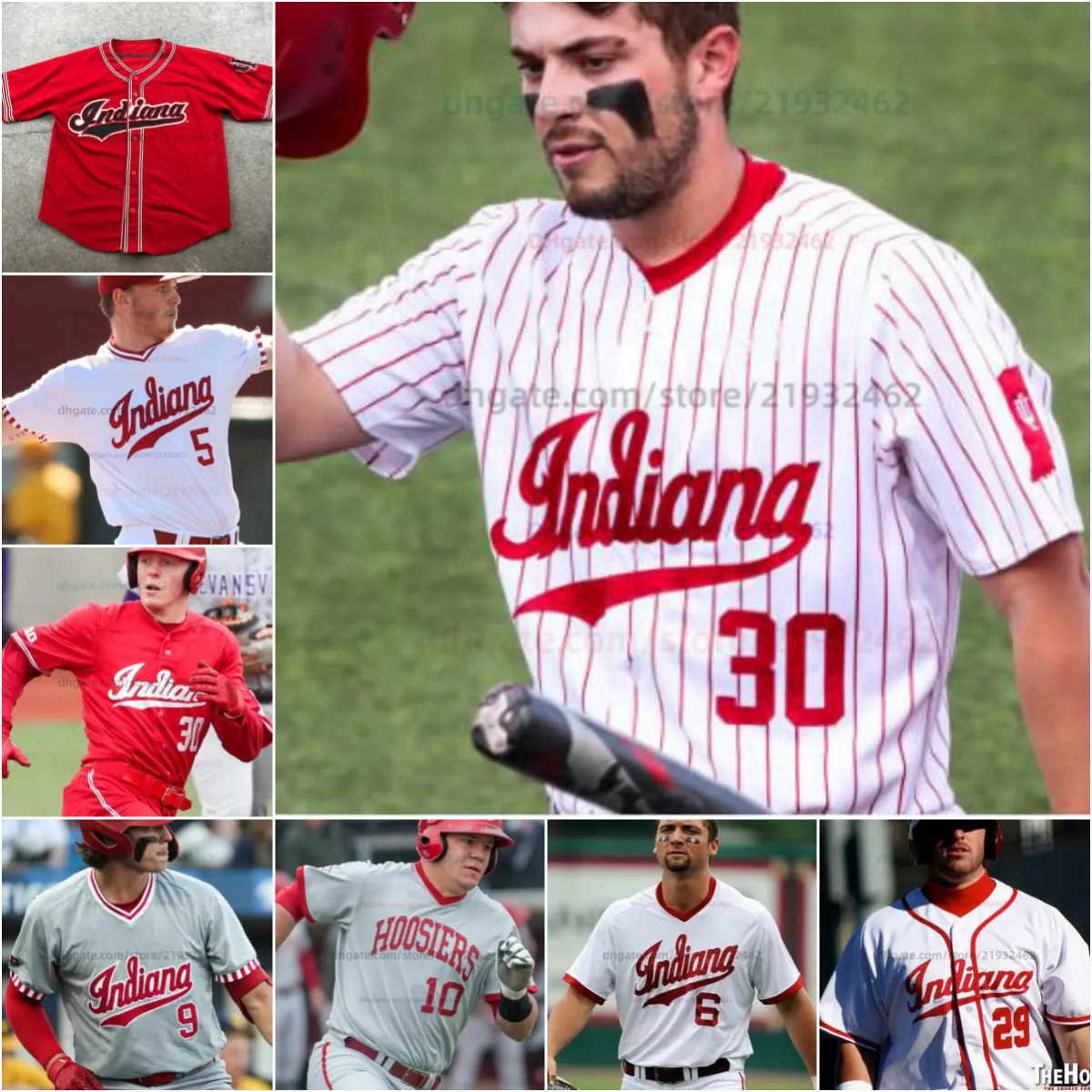 Baseball Jersey Indiana Hoosiers College męskie dzieci młode dzieci wszystkie zszyte Luke Sinnard Cooper Katskee Nathan Ball Ethan Phillips Phillip Glasser Luke Hayden