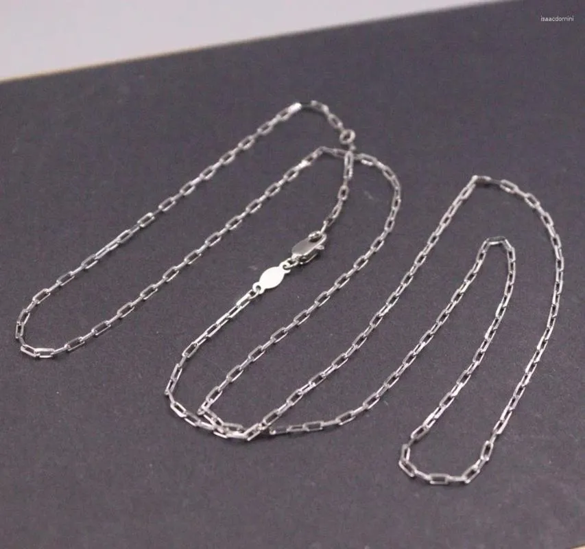 Chaînes Véritable Pure Platinum 950 Chaîne Femmes 1.5mm Largeur Câble Carré O Link Collier 5.7g / 60cm